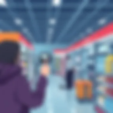 Demonstrating barcode scanning in a retail environment