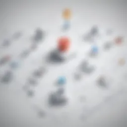 A sophisticated organizational chart representing a large enterprise structure.