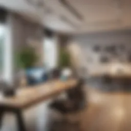 Elegant property management office with modern decor