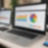 User interface of Zoho BI tool showcasing data visualization features