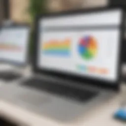 User interface of Zoho BI tool showcasing data visualization features
