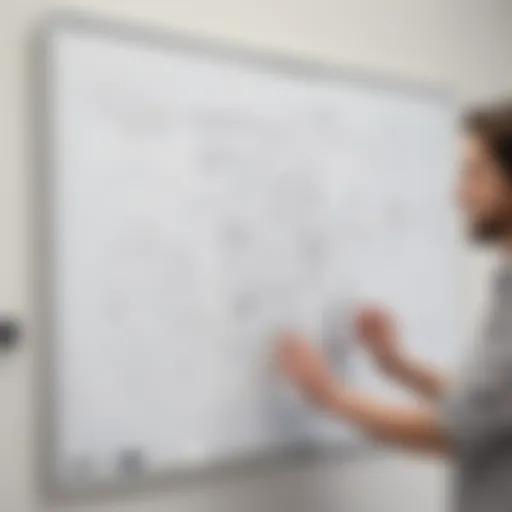 Dynamic whiteboard interface showcasing collaborative tools