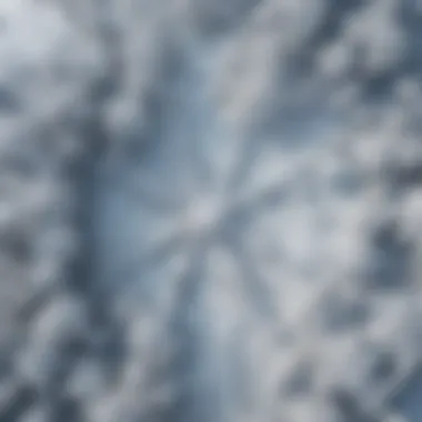 Aerial Perspective of Confluent Snowflake Landscape A captivating aerial view of a landscape covered in confluent snowflakes