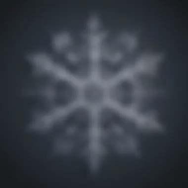 An intricate artistic rendering of the confluent snowflake phenomenon