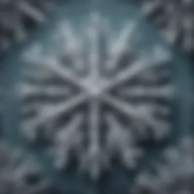 Microscopic View of Confluent Snowflake A mesmerizing close-up of a confluent snowflake under a microscope