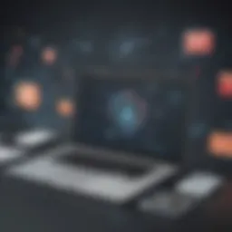 Illustration depicting cyber threats targeting email security
