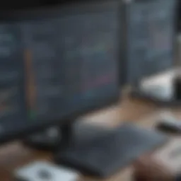 Illustration of various legal software interfaces
