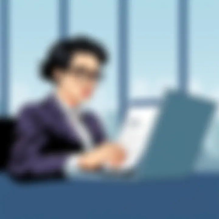 A business professional evaluating e-signature features on a laptop