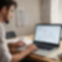 User engaging with a mind mapping tool on a laptop