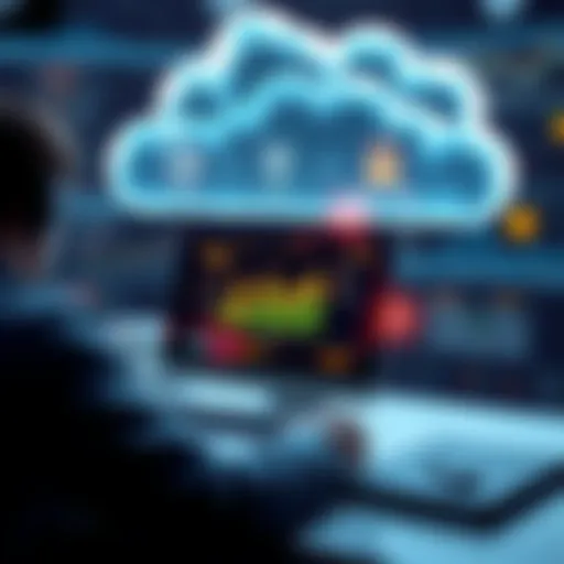 Illustration of cloud technology supporting business operations