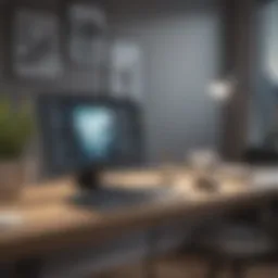 A modern workspace showcasing a laptop with Talview interface