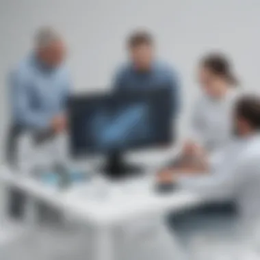 Team Collaboration with Lead Generation Software Visual representation of a business team utilizing lead generation software