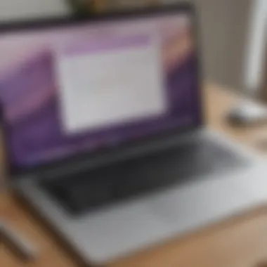 Interface of Microsoft OneNote on MacBook showcasing note organization features