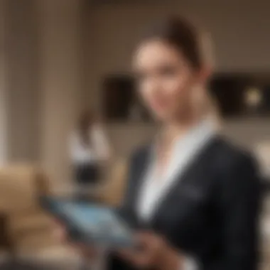 Hotel staff utilizing MyCloud Hotel on tablets and smartphones