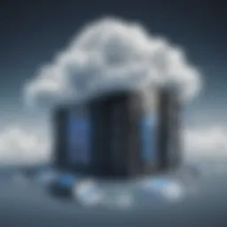 Illustration depicting cloud storage solutions for businesses