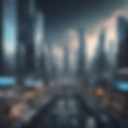 Abstract futuristic cityscape representing business success