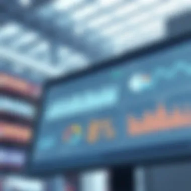 Data Analytics in Shipping Logistics Illustration of data analytics and shipping metrics on a digital screen