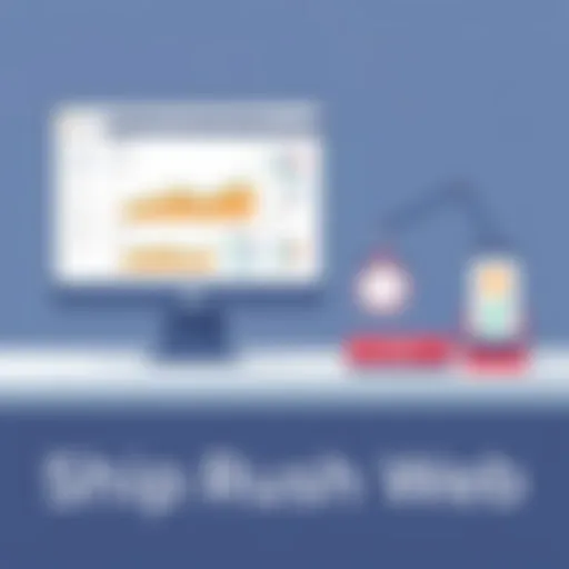 Visual representation of ShipRush Web dashboard showcasing user interface