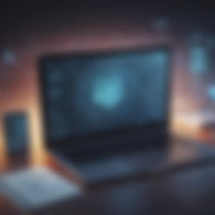 Abstract visualization of data security concepts