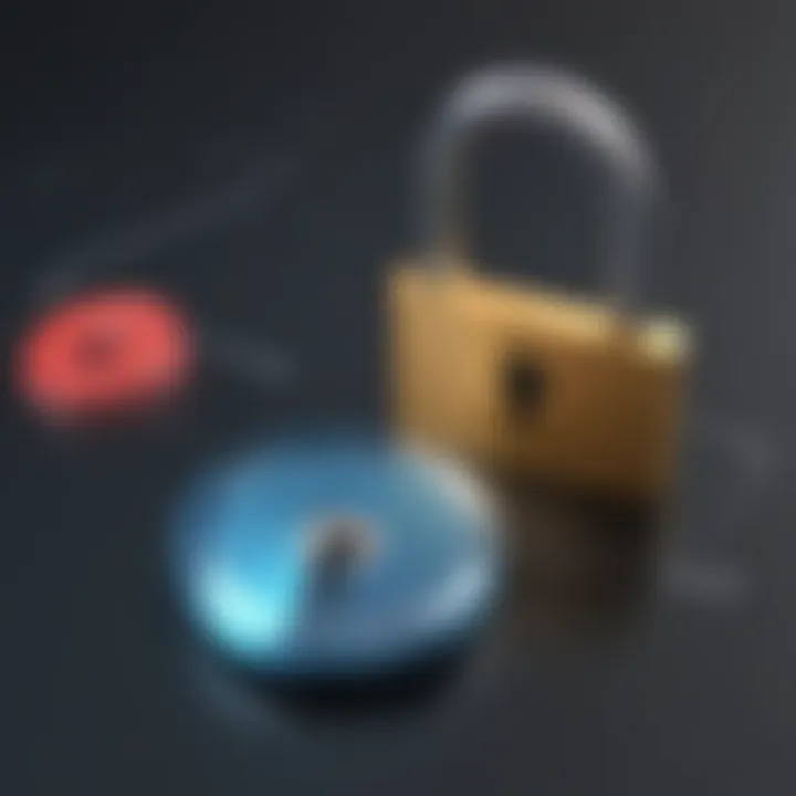 Illustration of digital security padlock