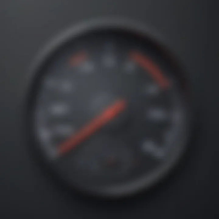 Illustration of speedometer showing high speed