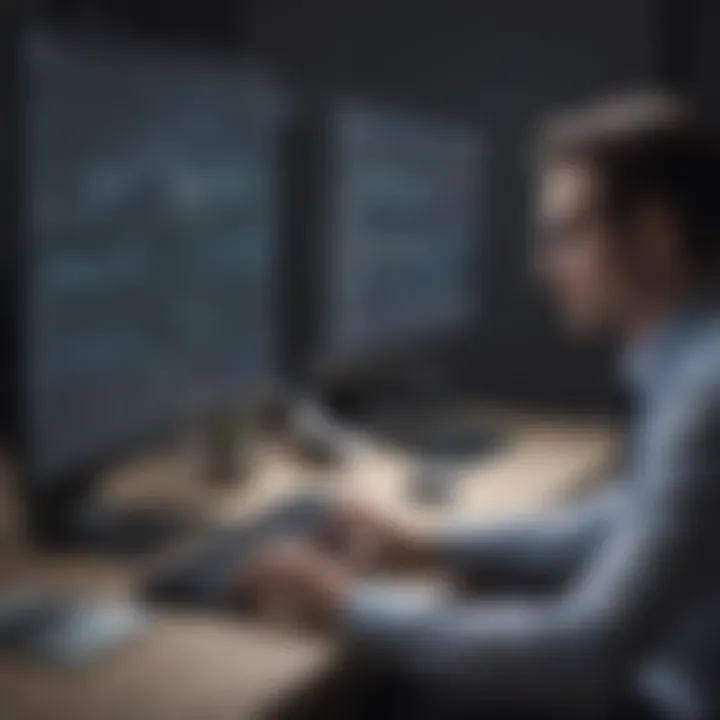 Business professional evaluating software investment