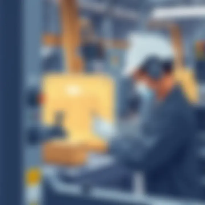 Technician performing maintenance on woodworking machinery